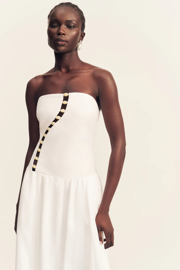 effie strapless cut out maxi dress - ivory 2