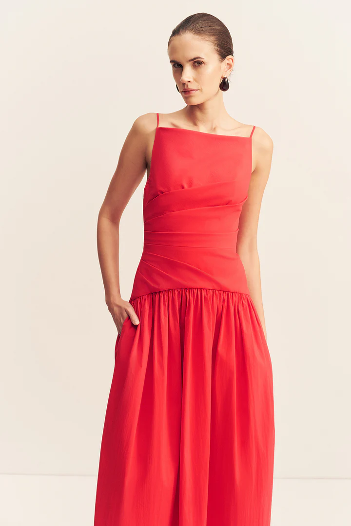 campbell square neck maxi dress - goji 2